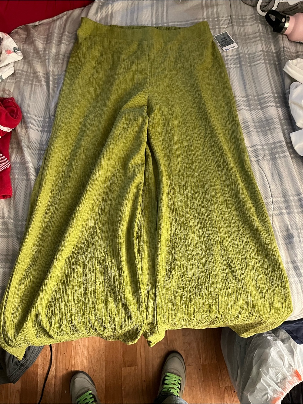 Lulumari Women Top & bottom Lime Green Wide-Leg Knit Skirt-Pants